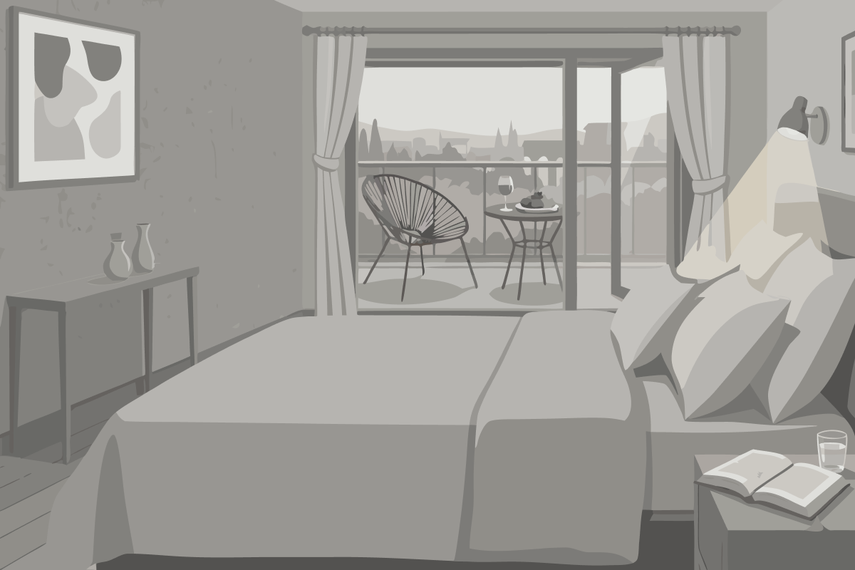 Chambre Lit King-Size Accessible aux Personnes à Mobilité Réduite